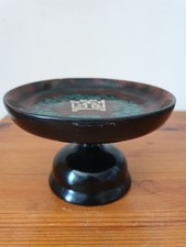 Petit plateau sur pied vintage japonais en bakélite ? 10x15 cm