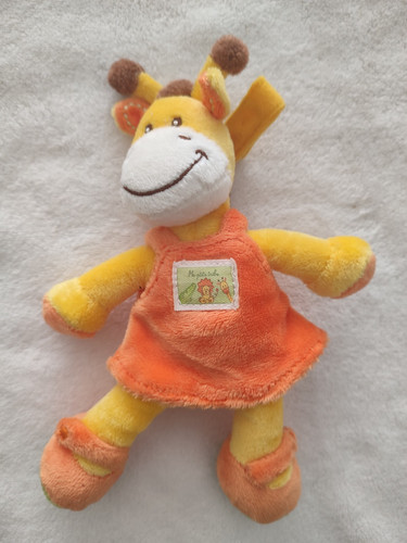 Doudou girafe attache tetine