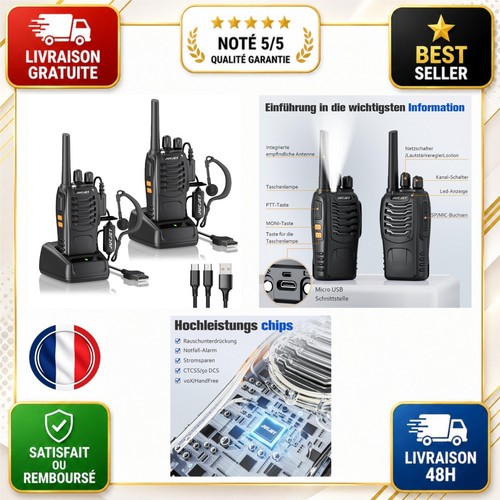 Talkie walkie pmr446 jucjet - talkie,
