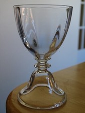 1 OLD CRYSTAL RED WINE GLASS WALKING SERVICE PLAIN BELL ht 10 cm