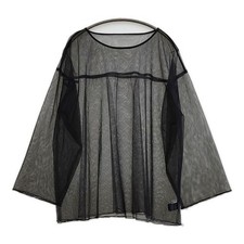 BEAUTY&YOUTH Nylon tulle layered pullover washable Blouse shirt black 5-0806M∞