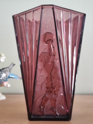 Vase art deco verre mouler - vase,