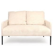 Canapé 2 Places en Velours Côtelé "Safia" 121cm Beige