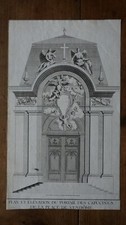 ARCHITECTURE - CAPUCINE PORTAL PLACE VENDOME - ORIGINAL ENGRAVING 18TH CENTURY 