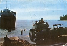 Military landing at dawn Military stamp 1st Infantry Regiment