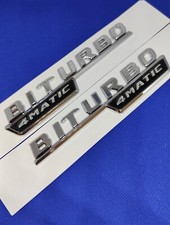 2 Logo biturbo 4Matic 140mm Mercedes Classe  emblème chrome