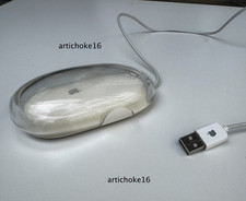 Vintage Wired Apple Mouse M5679 iMac G4 2004 (White Fluro)