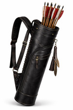 Black leather archery quiver -