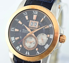 New Battery [Near MINT] SEIKO Premier 7D56-0AB0 KINETIC 100M Men's Watch