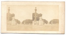 Stereo photo Paris grid entrance Jardin des Tuileries circa 1860
