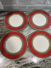 Vintage Villeroy & Boch Festive Memories 10" Dinner Plates Set Of 4