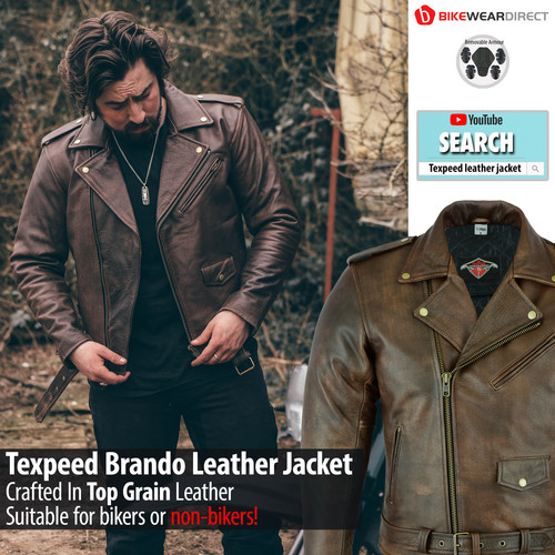 Veste moto cuir brando - de, en