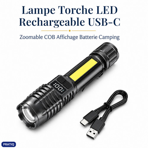 Lampe torche led rechargeable - lampe,