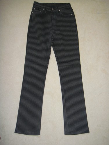 Pantalon stretch gris rayé - pantalon,