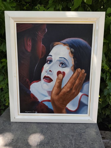 Tableau huile sur toile clown - huile,