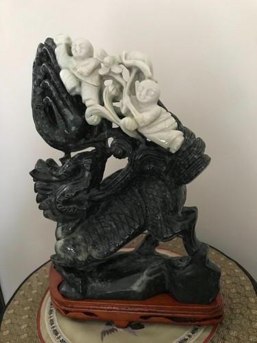 Sculpture figurine jade chien - sculpture,