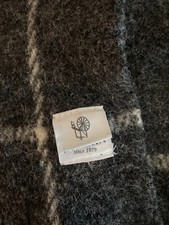 KLIPPAN OF SWEDEN gray white  100% LAMB WOOL THROW BLANKET Rare HTF