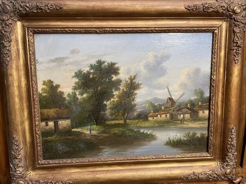 Ancien tableau huile sur toile - ancien,