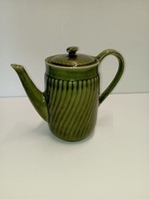 Elegant Boch Trianon Olive Green Coffee Maker - La Louvière - Vintage, 1950s