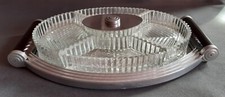 Plateau miroir pour service apéritif des années 30/40, avec 5 ramequins