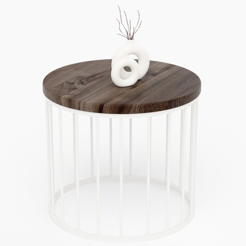Table basse ronde bois - , métal
