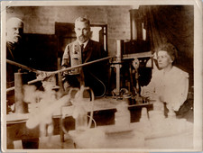 France, Scientists, Pierre and Marie Curie and Their Vintage Measuring Devices