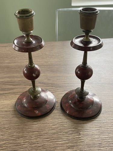 Ancienne paire bougeoirs - ancienne, en