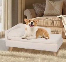 Lit Chien Canapé Pour Dog Chien Chiot, Coussins Blanc Et Très Bon Panier