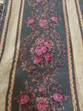 Dessus de lit vintage coton fleuri lisières étoilées pergola 140 X 180 cm