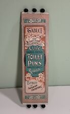 Antique 1900s ELITE TOILET PIN TABLET Edwardian Glass Head Hat Pins-6 Pins -READ