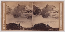 STEREO A. Braun - Petit Mt Matterhorn - Vintage Albumen Print c.1863
