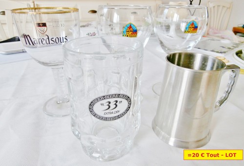 Chopes belges verre decore - chopes,
