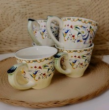 GIEN FRANCE  TOSCANA PORCELAIN  GARANTI LAVE VAISSELLE SET OF 5 COFFEE  CUPS