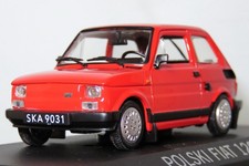 DeAGOSTINI POLSKI FIAT 126 BIS miniature car die-cast model, 1/43 scale, red