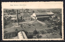 Old postcard Nimy, general view and Lebrun factories 