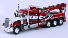 Brekina 1973 Peterbilt 359 Tow Truck Red/White Kauff's #86275 HO 1/87 Scale