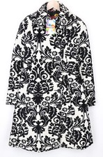 Desigual White Femme Manteau EU38 Beige Velours Baroque Jacquard Coton Mélange I