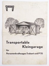 Brochure portable small garage for passenger cars Trabant and P70 