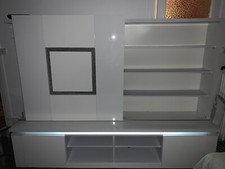 meuble tv blanc laqué