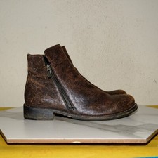 Officine Creative Leather Metallic Ankle Zip Boot Women 39.5