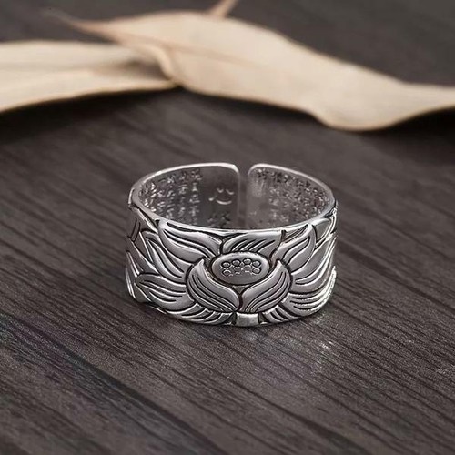 Bague sutra lotus - sutra, argent