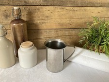 825⚜️ Old Vintage Stainless Steel Canteen Pitcher Made In France High 15 Cm