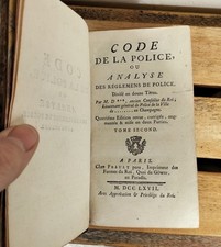 livres anciens XVIII code De La Police Tome 2 1767