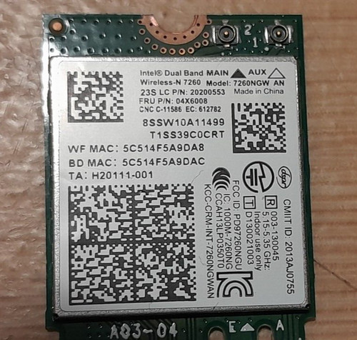 Carte wifi bluetooth 7260 - , pour