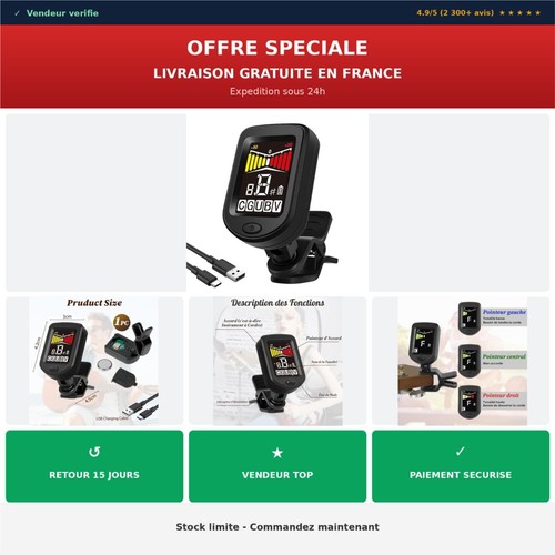 Accordeur pince compact - accordeur,