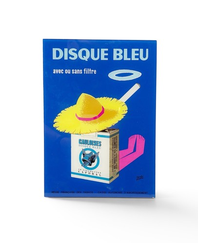 Plaque publicitaire verre