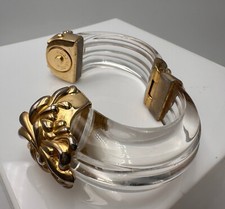 SCULPTURAL LUCITE CUFF BRACELET VINTAGE BRACELET MANCHETTE RIGIDE N°2