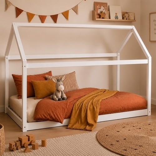 Lit cabane enfant 90x200 - , bois