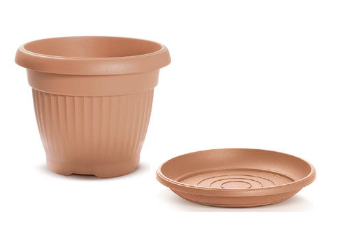 Rond pot fleurs avec - pot, de