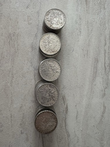 Lot pièces 5 francs - pièces,
